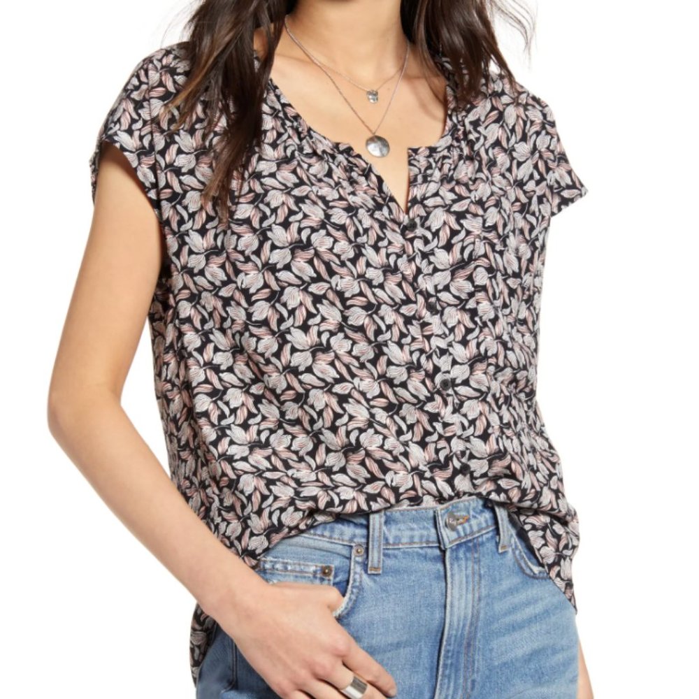 Treasure & Bond Print Button Front Top